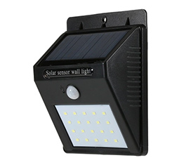 20LEDs Solar-powered Rechargeable PIR Motion Activated Wall Light