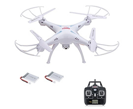 SYMA X5SC 2.4G 6-Axis Gyro 2.0MP Camera Drone Headless Mode 3D Flip RC Quadcopter RTF with One Extra Battery