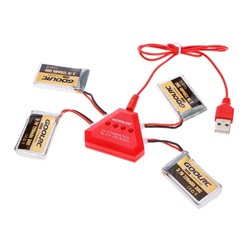 4pcs GoolRC 720mAh 3.7V 30C LiPo Battery with Charger for Syma X5SW X5SC Cheerson CX-30W 