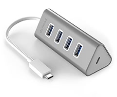 Aluminum Type-C to USB 3.0 Hub Adapter