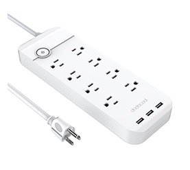 1875W Smart 8-outlet with 15.5W 3-Port USB Charger