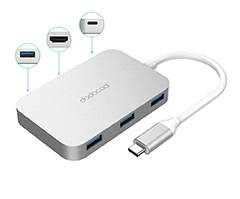6-in-1 Aluminum Alloy Multifunction USB-C Hub with Type-C Power Delivery