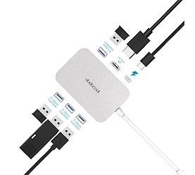 6-in-1 Aluminum Alloy Multifunction USB-C Hub with Type-C Power Delivery