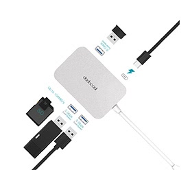 Aluminum Alloy Multifunction USB-C Hub with Type-C Power Delivery