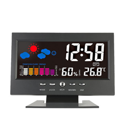 °C/°F Multifunctional Indoor Colorful LCD Digital Temperature Humidity Meter Clock