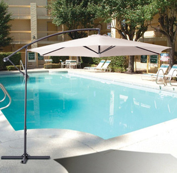 iKayaa 3M Hanging Outdoor Garden Patio Umbrella