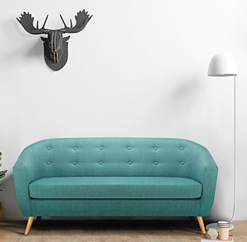iKayaa Accent Fabric Teal/Beige 3 Seat Sofa Couch