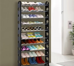 iKayaa Portable 10 Tier Standing Shoe Rack