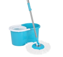 iKayaa Press Type Stainless Steel 360°Rolling Magic Spin Mop &amp; Bucket Set