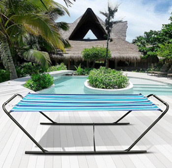 iKayaa Outdoor Garden Portable Hammock with Steel Stand