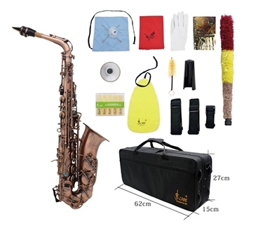 Professional Red Bronze Bend Eb E-flat Alto Saxophone Sax