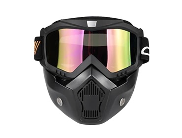 Mortorcycle Mask Detachable Goggles and Mouth Filte