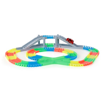 Neon Glow Bridge Crossroad Track Race Car