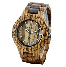 BEWELL W023A Wooden Quartz Watch