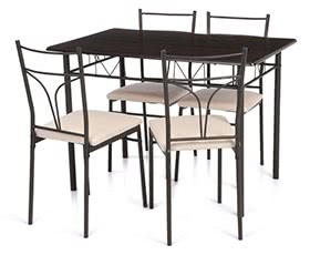 iKayaa 5PCS Kitchen Table Chairs Set