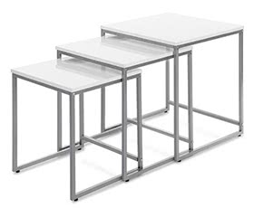 IKAYAA 3PCS Metal Frame Nesting Tables Set