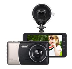 KKmoon 4" Dual Lens 1080P HD Car DVR Dash Cam Camera Camcorder