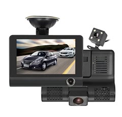 KKMOON 4" 1080P Three Lens Car DVR Dash Cam Camera Camcorder Night Vision
