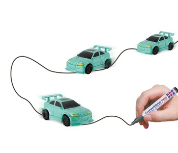 GOLD LIGHT Magic Mini Racer Car Follow Black Drawn Line Toy Car