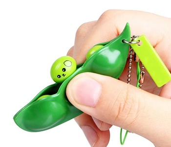 Infinite Squeeze Edamame Bean Pea with Expression Key Chain Key