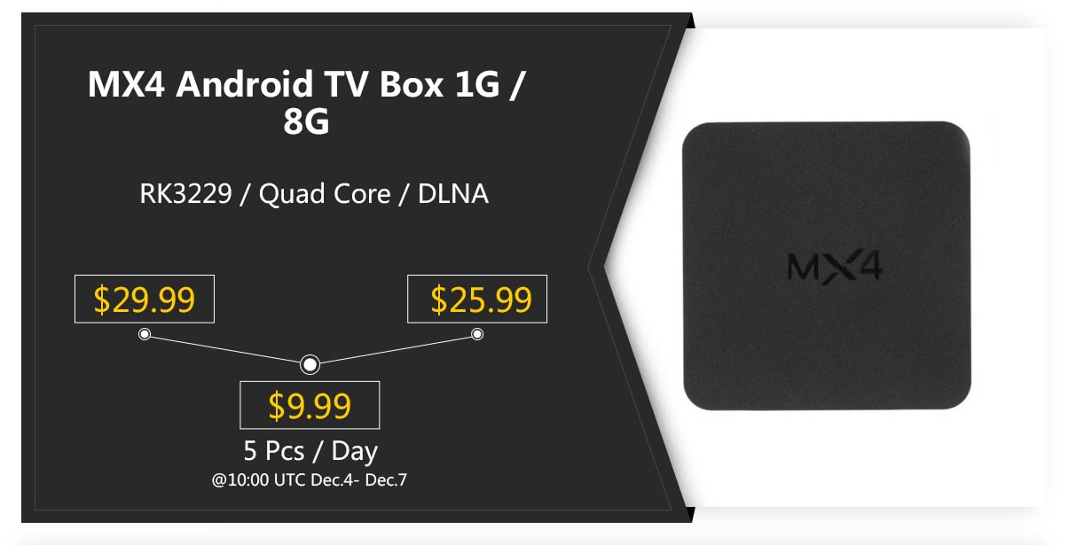 MX4 Android TV Box 1G / 8G RK3229 / Quad Core / DLNA 