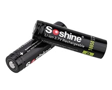 Soshine 2pcs 18650 Rechargeable Lithium Battery
