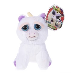 Feisty Pets Mini Unicorn Glenda Glitterpoop Keychains Adorable Plush Stuffed Toy Turns Feisty with a Squeeze