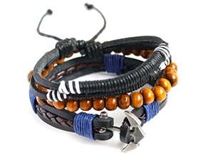 Fashion Multi-layer Alloy Wooden Beads Braided Bracelet