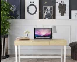 iKayaa Metal Frame Computer Table with Drawer