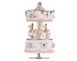 Laxury Windup 3-horse Carousel Music Box Creative Artware Gift