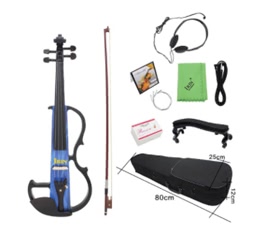 Full Size 4/4 Electric Violin Fiddle Maple Wood Stringed Instrument 