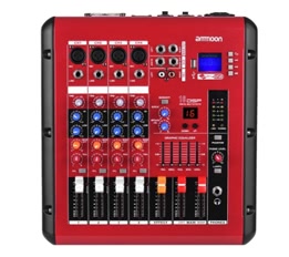 ammoon PMR406 4-Channel Digital Audio Mixer Mixing Console for Recording DJ Stage Karaoke