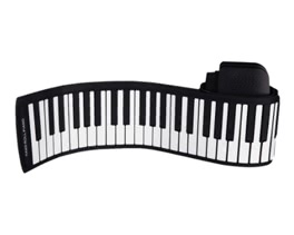 Portable 88 Keys Silicone Flexible Roll Up Piano Foldable Keyboard Hand-rolling Piano with Battery Sustain Pedal