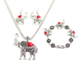 Fashion Retro Three-pieces Bracelet Earrings Necklace Jewelry Set