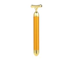 High Frequency Vibration 24K Gold Plated Energy Beauty Bar Massager Anti-aging Face Eye Wrinkle Eraser Firming Roller Stick