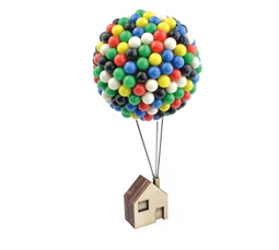 350pcs Ballon Pin House Colorful Pins With Wood Base