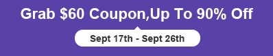 Grab $60 coupon,Up To 90% Off