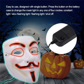 Halloween Mask Wire LED Light Up Cosplay Glowing Masks