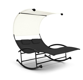 IKayaa Outdoor Chaise Rocker doppio