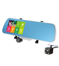 5" Android 4.4 Smart GPS Navigation Car Rearview Mirror DVR