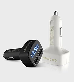 Intelligent 4 in 1 Car Charger 3.1A Dual USB