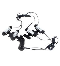4*3 LED 12V Car Auto Interior Atmosphere Lights Decoration Lamp Blue