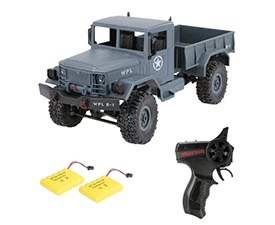 WPL B-1 1/16 2.4G 4WD Off-Road RC Military Truck Rock Crawler Army Car Two Battery