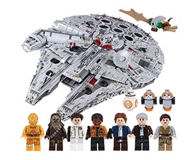 Original Box LEPIN 05132 8445pcs Star Wars Spaceship Ultimate Millennium Falcon Force Awakens